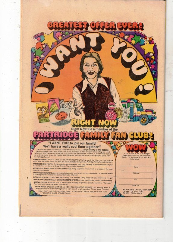 Partridge Family #6 (1972) VF PRICE DROP $43 David Cassidy Back! CVILL CERTIF!