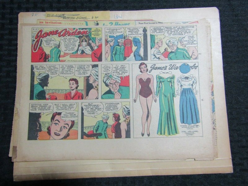 1949 JANE ARDEN Sunday 11x8 Newspaper Comics LOT of 10 VG-/VG+ Paper Dolls