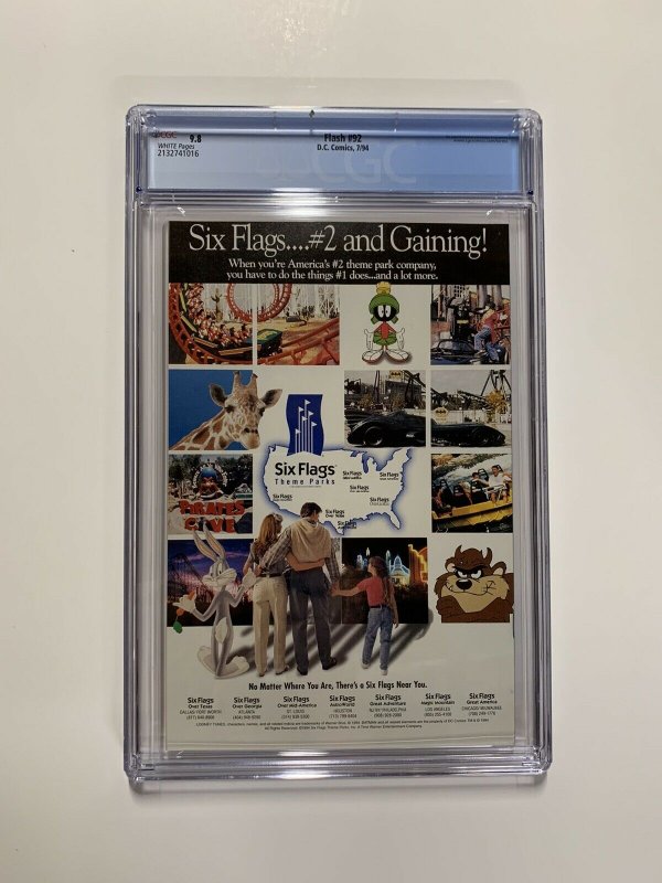 Flash 92 Cgc 9.8 1994 1st Impulse White Pages Dc Comics