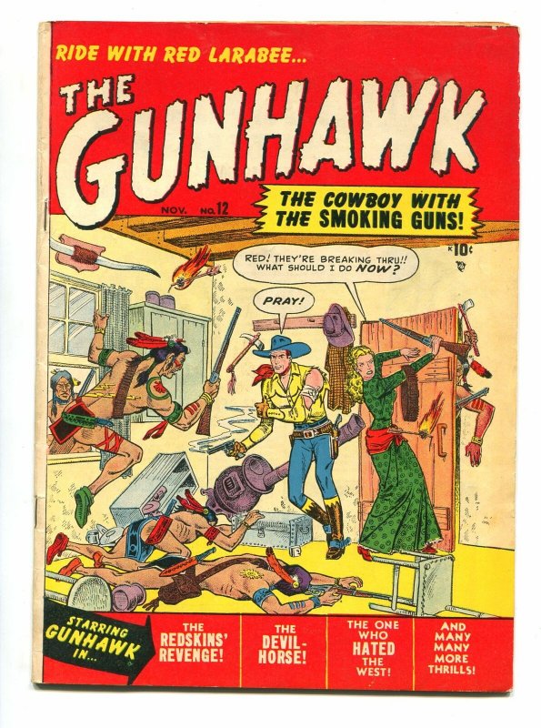 Gunhawk #12 1950- 1st issue- Maneely art- Atlas Western FN- 