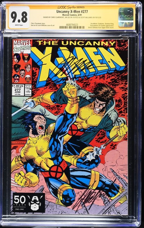 Uncanny X-Men (1991) #277 (CGC 9.8 SS) Signed Jim Lee Scott Williams Claremont