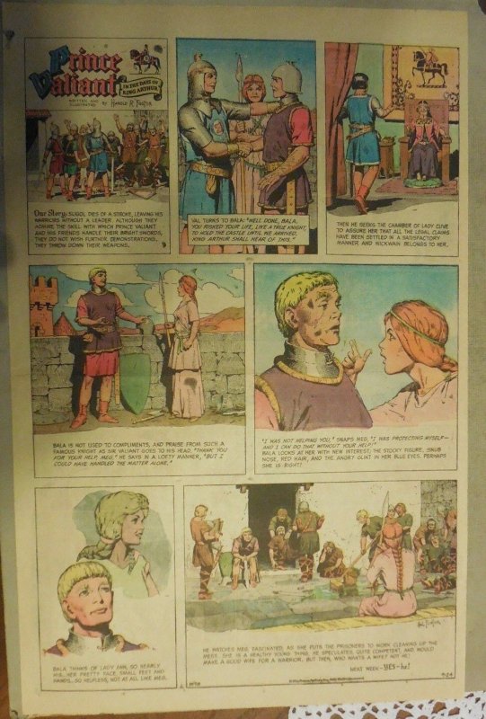 Prince Valiant Sunday by Hal Foster from 9/24/1967 Rare Full Page Size !