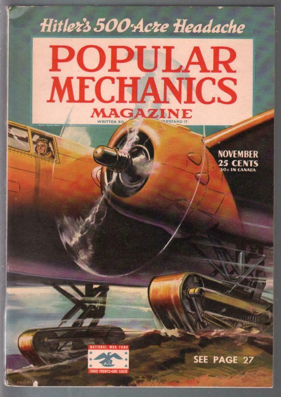 Popular Mechanics 11/1943-WWII-Hitlers 500 Acre Headache-pix-FN 