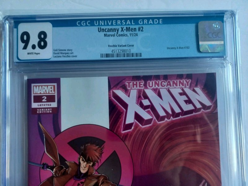 Uncanny X-Men #2 Vecchio Variant - Gambit - 2024 - CGC 9.8