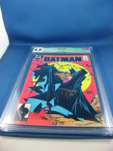 BATMAN 423 CGC 9.0 SIGNED MCFARLANE WHITE PAGES 1988 DC