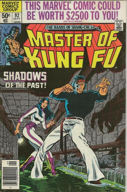 Master of Kung Fu #92 ORIGINAL Vintage 1980 Marvel Comics Shang-Chi