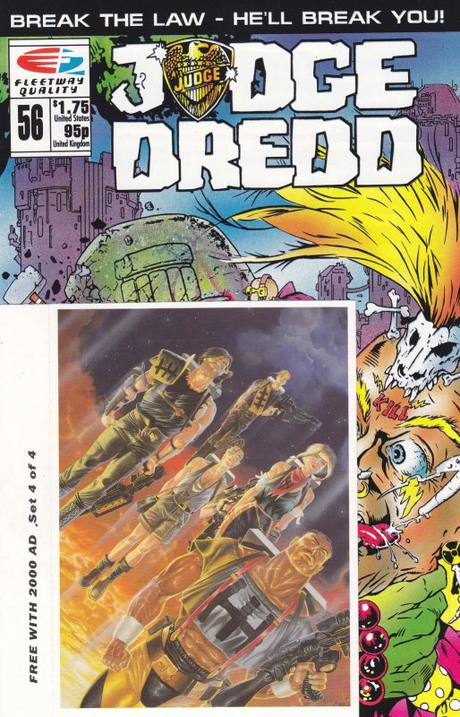 Judge Dredd (Vol. 2) #56 (with card) FN ; Fleetway Quality | with Harlem Heroes 