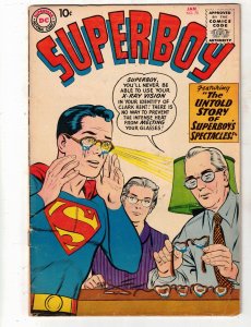 Superboy #70 1959 Super-Glasses cover! Untold Tales Of Superboy Begin! BEANTOWN!