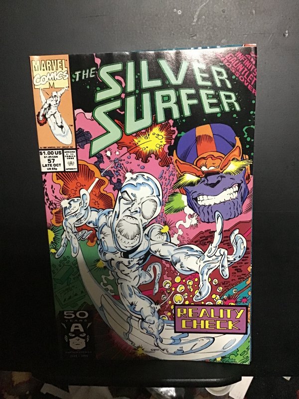 Silver Surfer #57 (1991) high-grade Thanos cover key! NM- Wow!