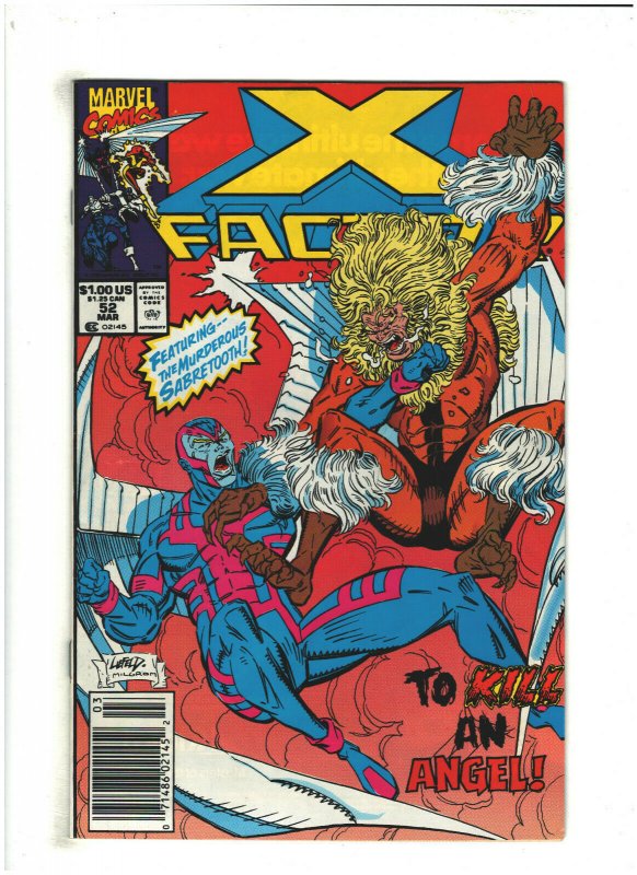 X-Factor #52 FN/VF 7.0 Newsstand Marvel Comics 1990 Archangel vs. Sabretooth