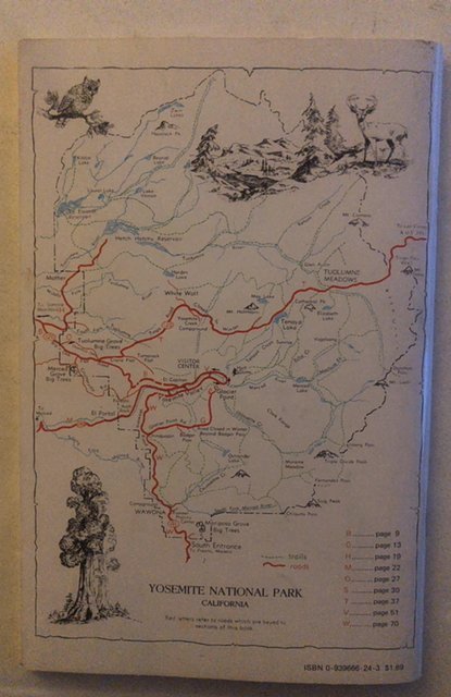 Yosemite Road guide sheet to roadside markers 1981 great nap