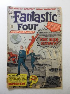 Fantastic Four #13 (1963) GD+ Condition 1 1/2 in spine split