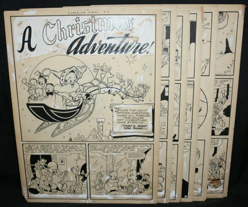 A Christmas Adventure Complete 6 Page Story - LA - 1940s art by Unknown