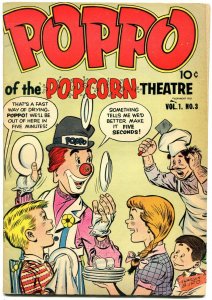 POPPO OF THE POPCORN THEATER #3 1955-ESOTERIC CLOWN COMIC G/VG