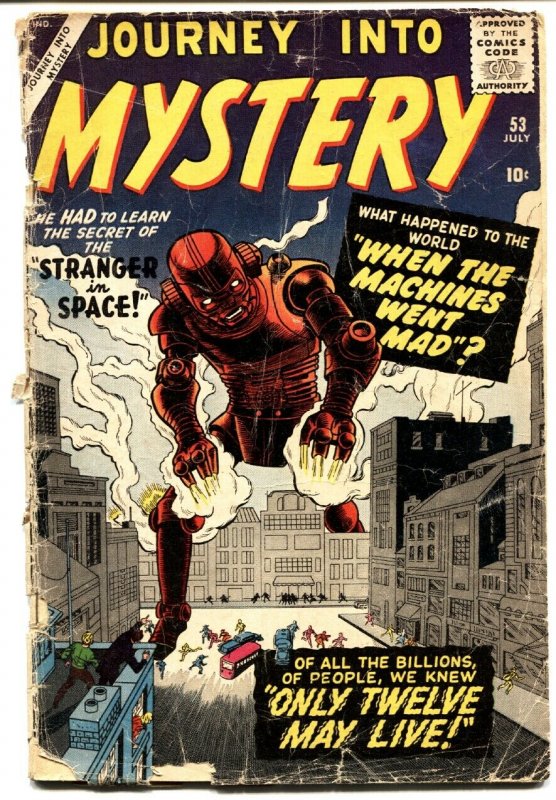 JOURNEY INTO MYSTERY #53 1959 Atlas Kirby and Ditko robot cover