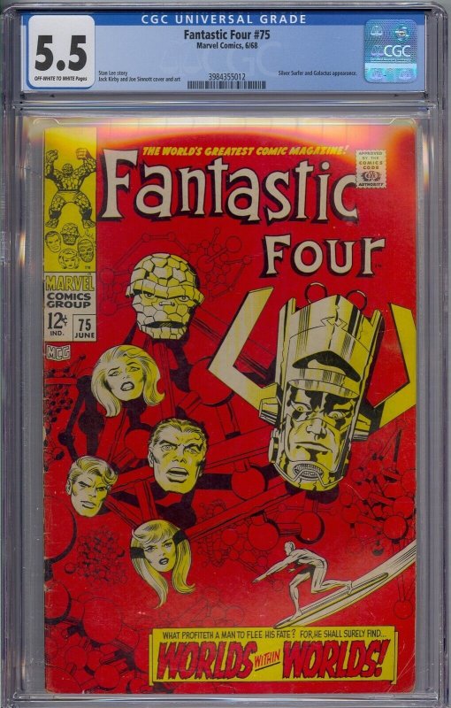 FANTASTIC FOUR #75 CGC 5.5 SILVER SURFER GALACTUS STAN LEE JACK KIRBY