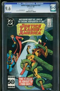 JUSTICE LEAGUE OF AMERICA #247-CGC 9.6 WP-TOUGH BLACK COVER 0207106012