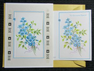 TO SOMEONE SPECIAL Blue Flowers 6.5x9 Greeting Card Art #C9345 w/ 1 Card
