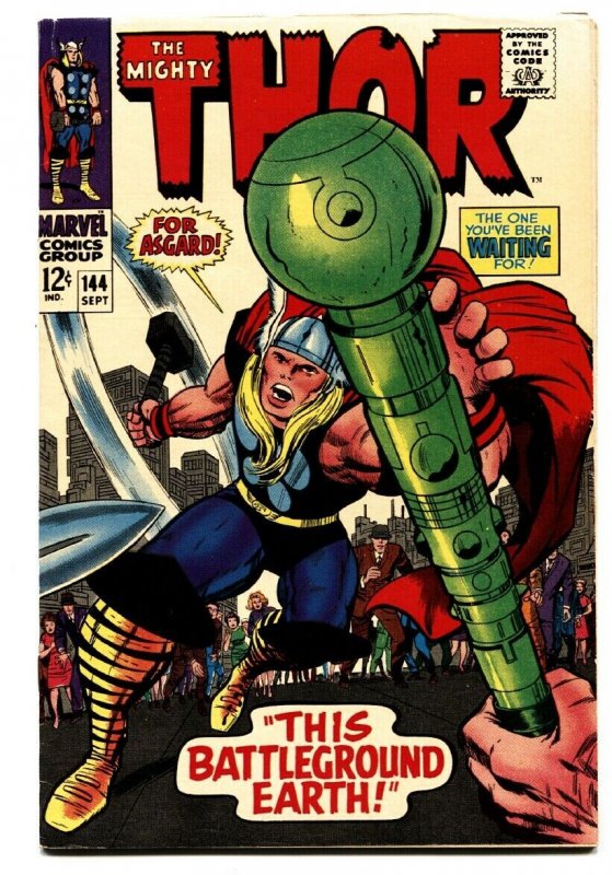 THOR #144 comic book 1967-JACK KIRBY-COLLETTA-MARVEL COMICS VF