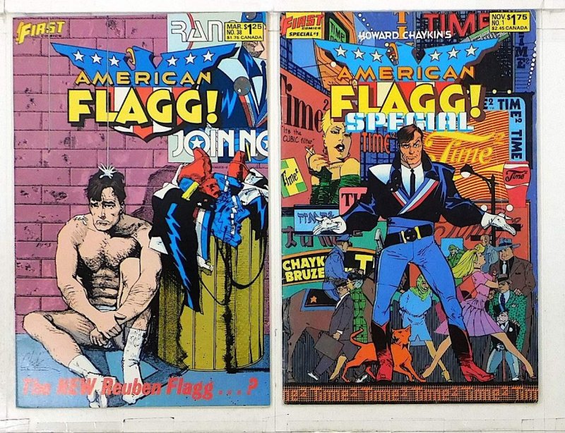 American Flagg! Lot of 2 #38, Special 1 1986 First Comics 1st Print Comic Books