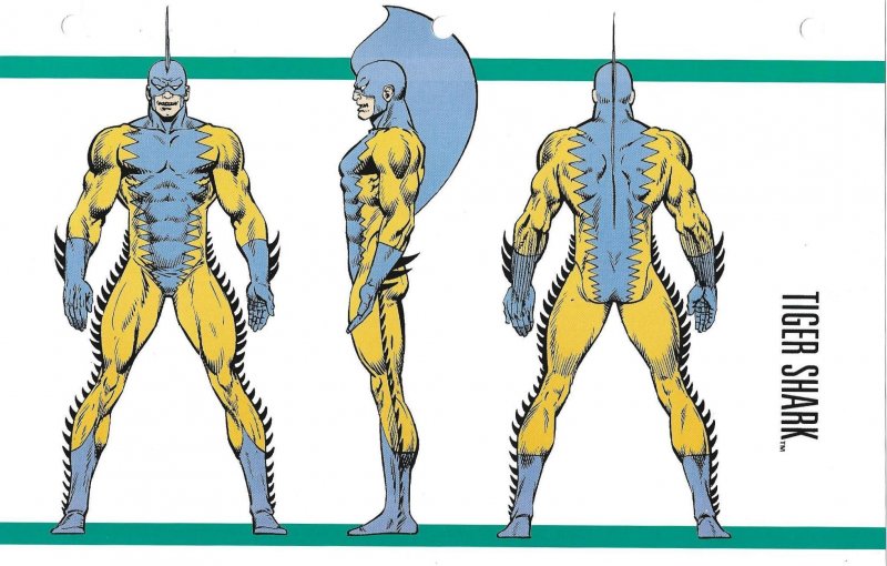 Official Handbook of the Marvel Universe Sheet - Tiger Shark