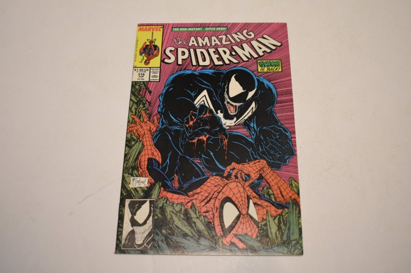 The Amazing Spider-Man #316 (1989) 1st Full Venom Cover VF+ 8.5 Comic Book
