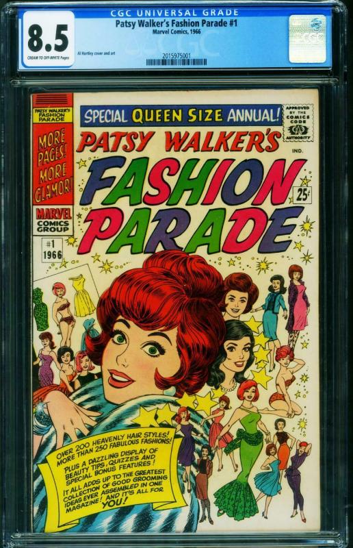 PATSY WALKER'S FASHION PARADE #1 CGC 8.5 1966-MARVEL 2015975001