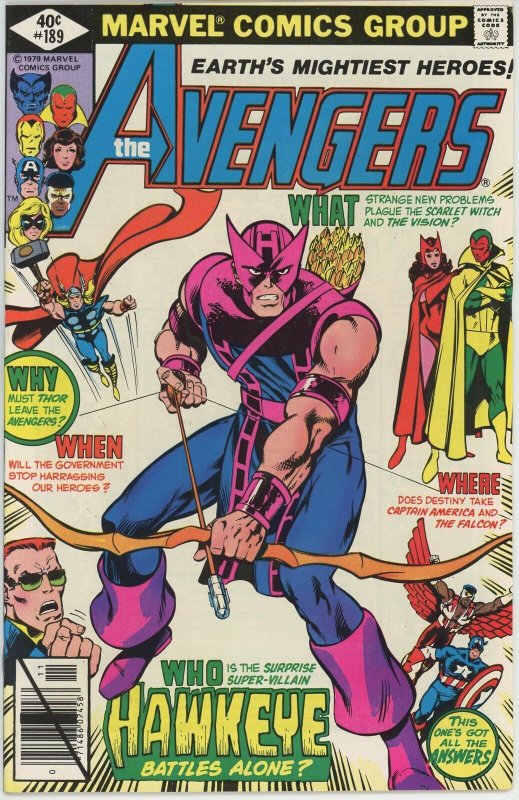 Avengers #189 (1963) - 8.0 VF *Wings and Arrows/Hawkeye - Deathbird*