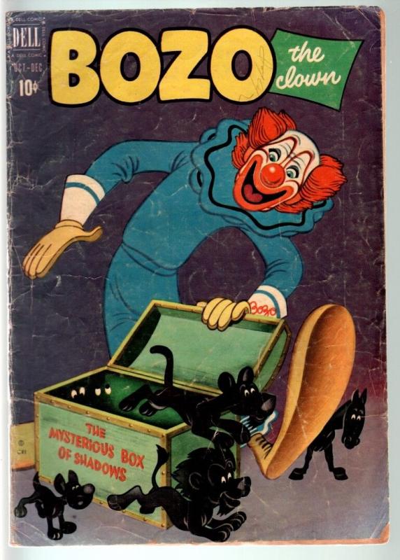 BOZO THE CLOWN #3-DELL-1951-THE MYSTERIOUS BOX OF SHADOWS-CIRCUS HUMOR !! G