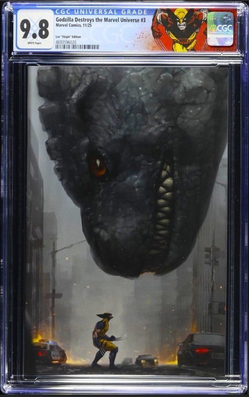 GODZILLA DESTROYS THE MARVEL UNIVERSE #3 CGC 9.8 ? 1:100 JEEHYUNG LEE VIRGIN