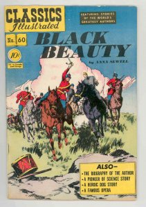 CLASSICS ILLUSTRATED #60 HRN 62 BLACK BEAUTY .1949. NICE 1st - VF- 