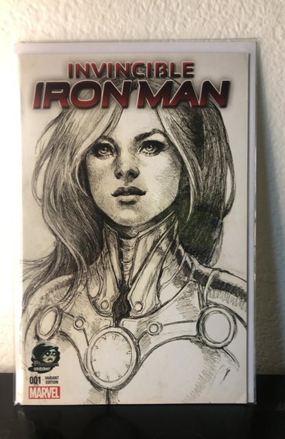 Invincible Iron Man #1 Phantom Sketch Cover (2015)
