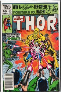 Thor #315 Newsstand Edition (1982) Thor