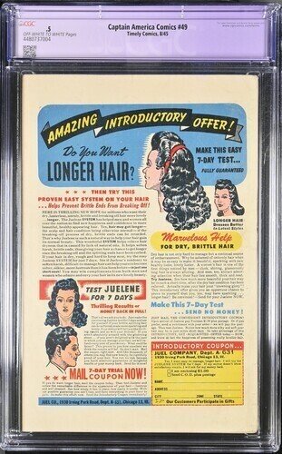 Captain America Comics #49 1945 Timely Comics CGC .5