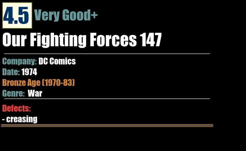 Our Fighting Forces 147 (1974) VG+ Bronze Age DC War Comics Neal Adams