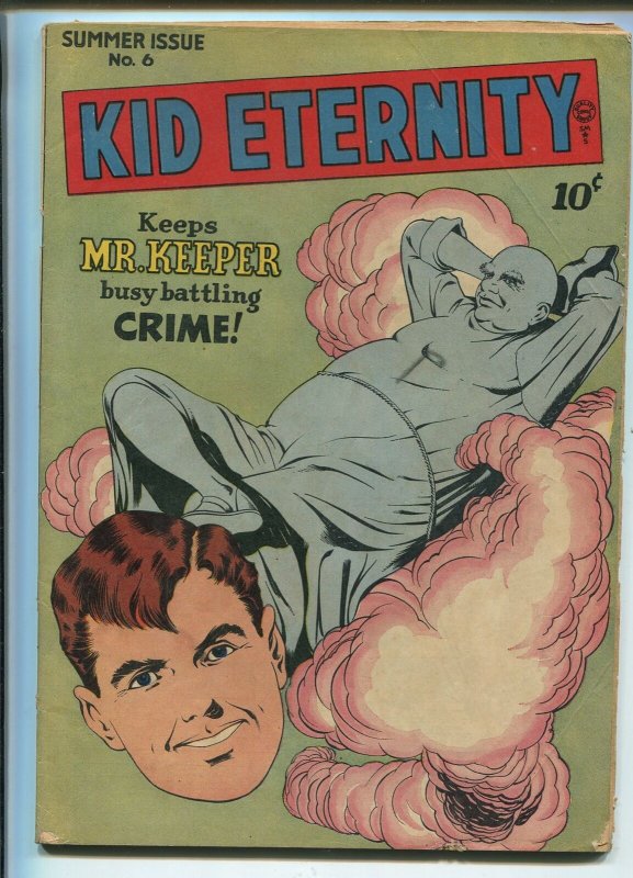 KID ETERNITY #6 1947-QUALITY-SUPER HERO-NICE ART-vg