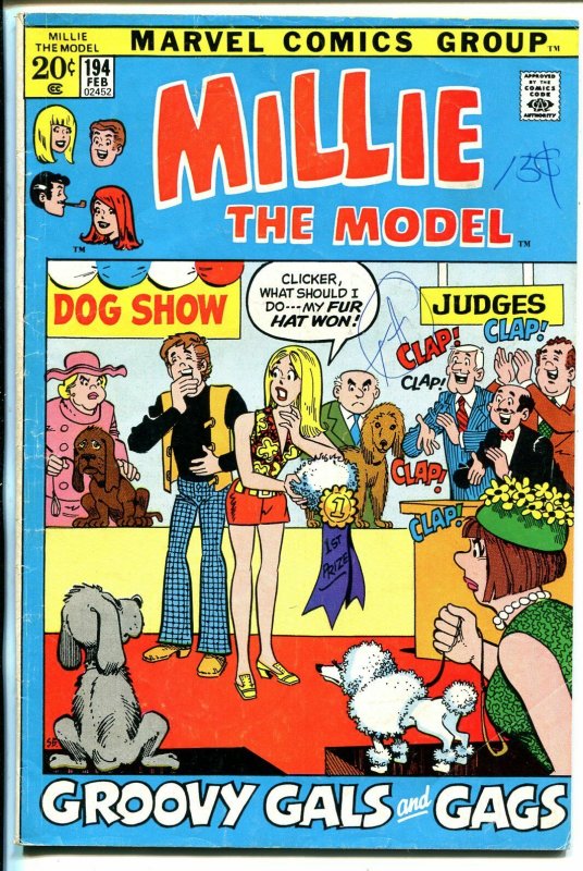 Millie The Model #194 1972-dog show cover -fashion page-VG-