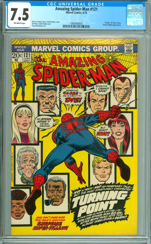 Amazing Spider-Man #121 CGC Graded 7.5 Death of Gwen Stacy