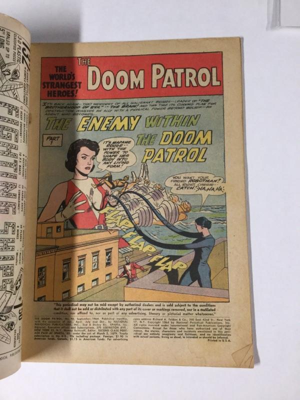 Doom Patrol 90 4.0 Vg Very Good Dc Silver Age Tape On Spine