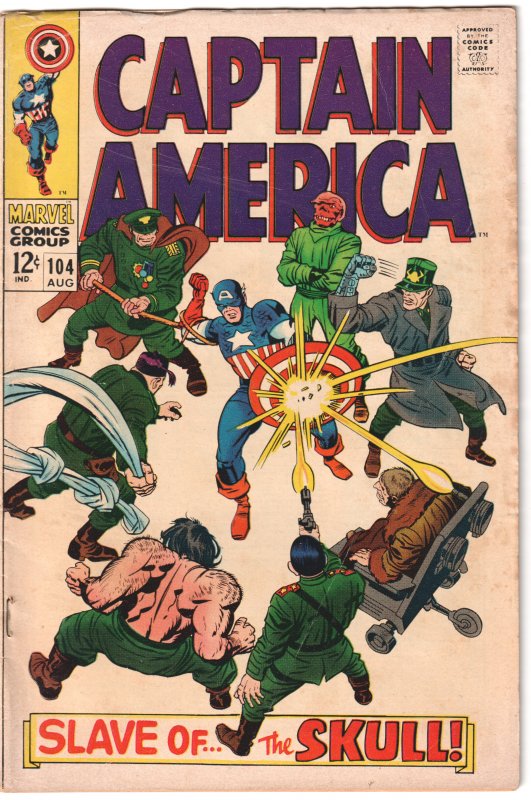 Captain America #104 (1968) Kirby Red Skull!