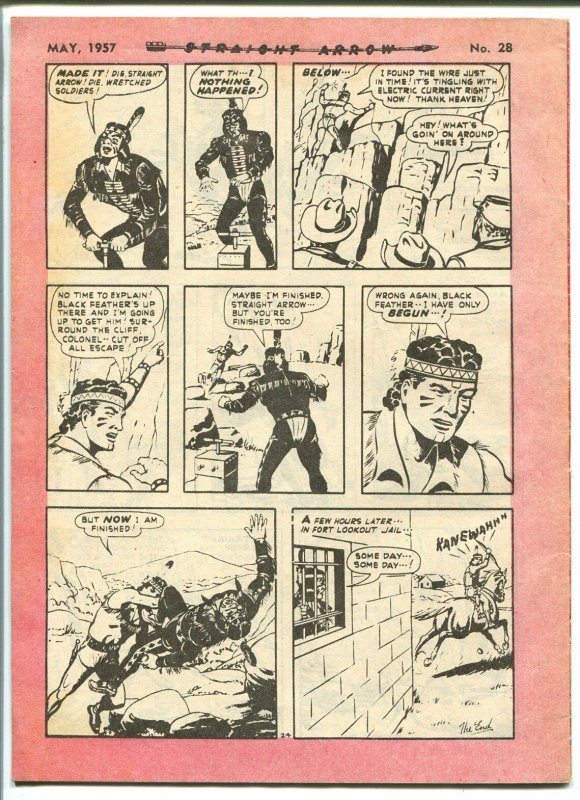 Straight Arrow 28 1957-ME-Black Feather-Indians-Fred Meagher-Australian-VG