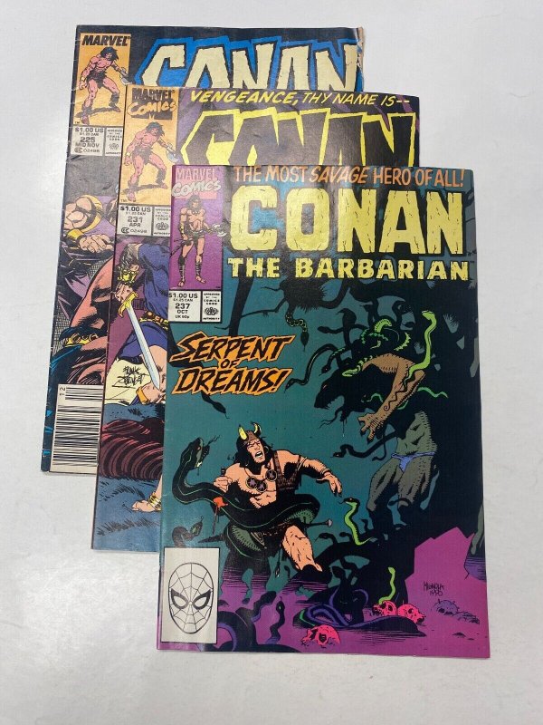 3 Conan Barbarian MARVEL comic books #225 231 237 38 KM15
