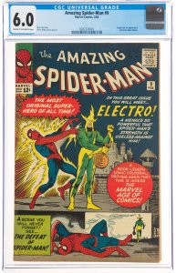 The Amazing Spider-Man #9 (Marvel, 1964) CGC FN 6.0 Origin and first appearan...