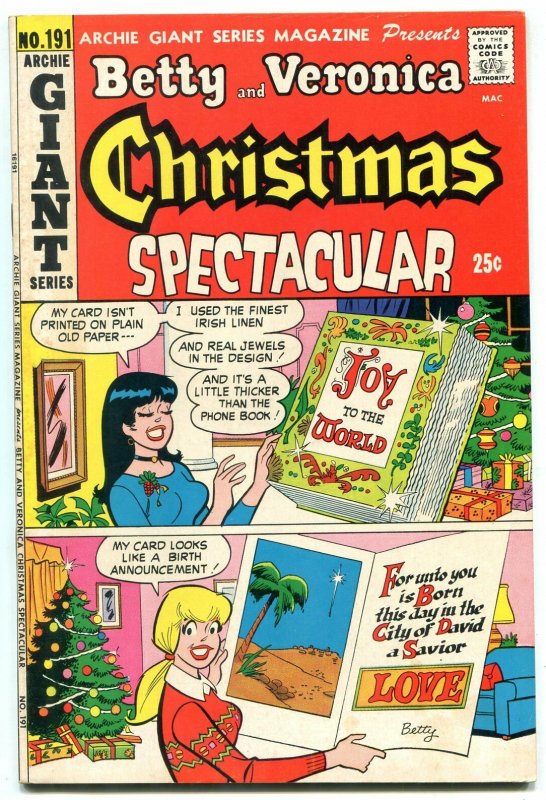 Betty and Veronica Christmas Spectacular- Archie Giant Series #191 1972