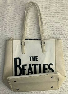 ?~RARE~THE BEATLES~Drop T Logo Large Leatherette Bag by VISIONAIR/APPLE~NEW~?