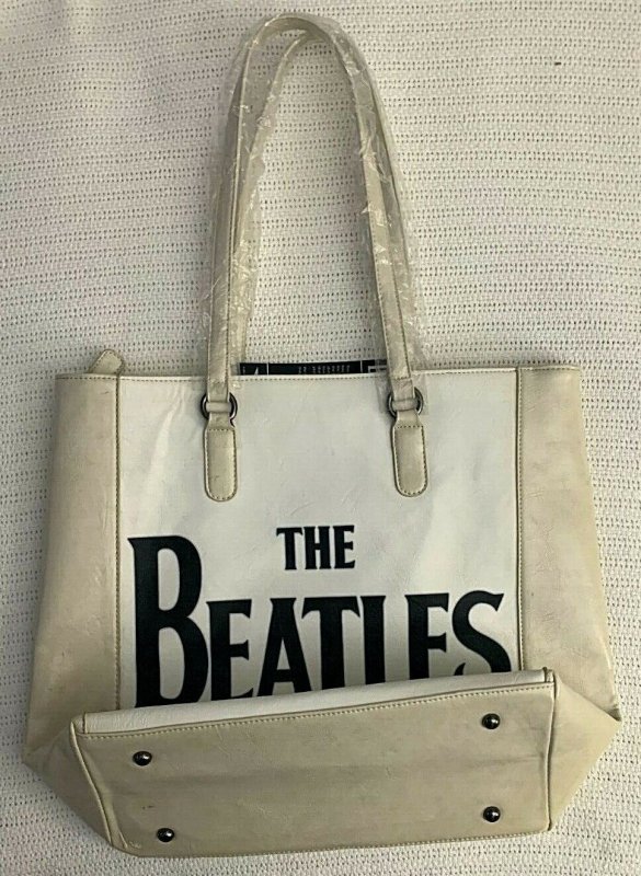 ?~RARE~THE BEATLES~Drop T Logo Large Leatherette Bag by VISIONAIR/APPLE~NEW~?