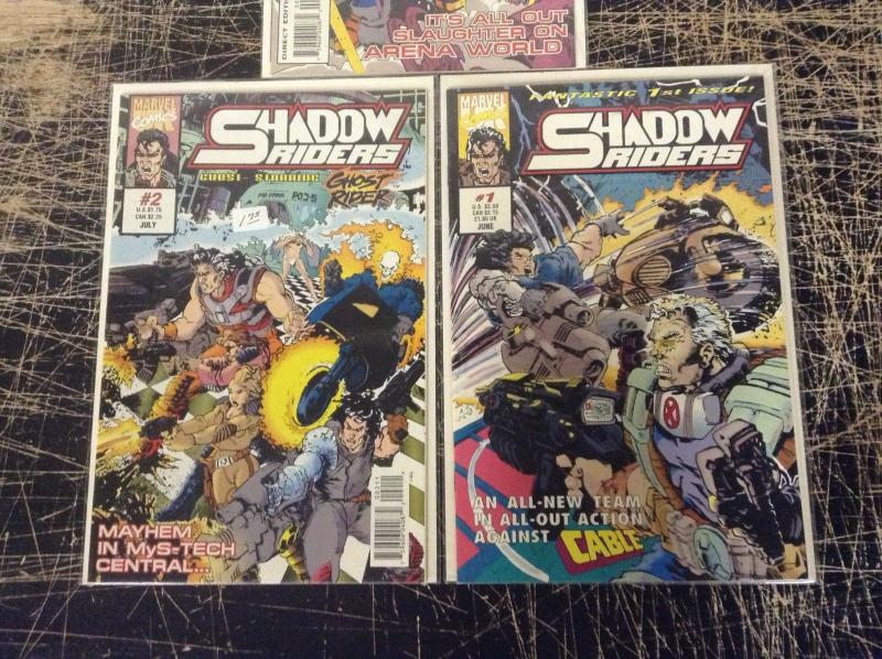 Lot Of 3 Shadow Riders Marvel Comic Books # 1 2 3 Ghost Rider Cable X-Force!! Q9