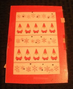 CHRISTMAS Ten Santa Claus w/ Snowflakes 5x7.5 Greeting Card Art #450-9