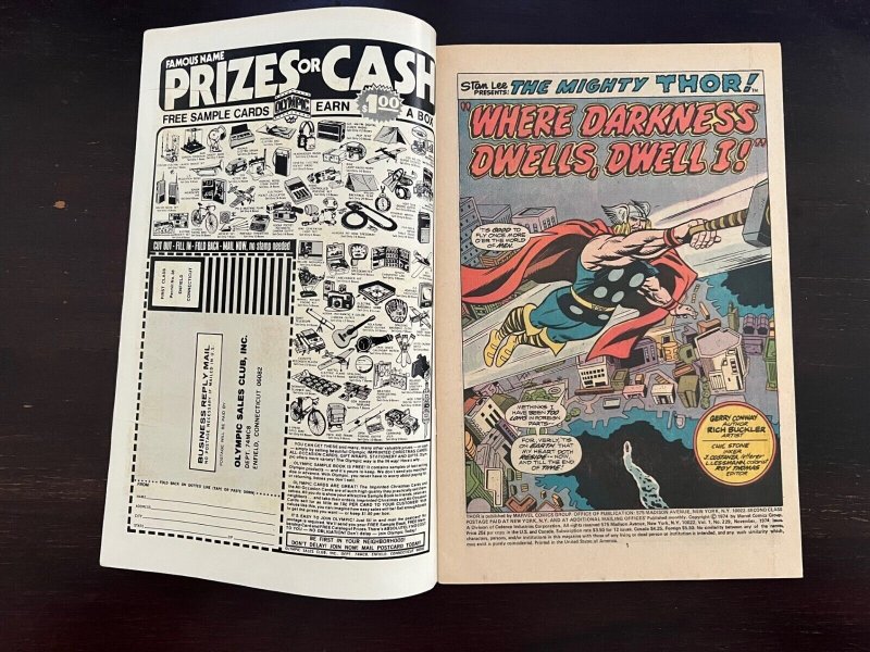 Thor #229 Marvel 1974 FN/VF 7.0 Ad for Incredible Hulk 181