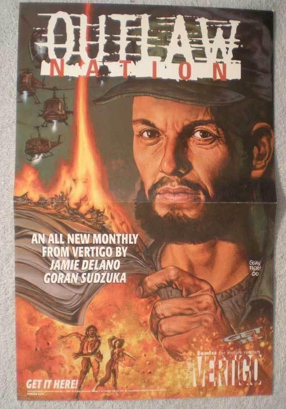 OUTLAW NATION Promo poster, Glenn Fabry, 11x17, 2000, Unused